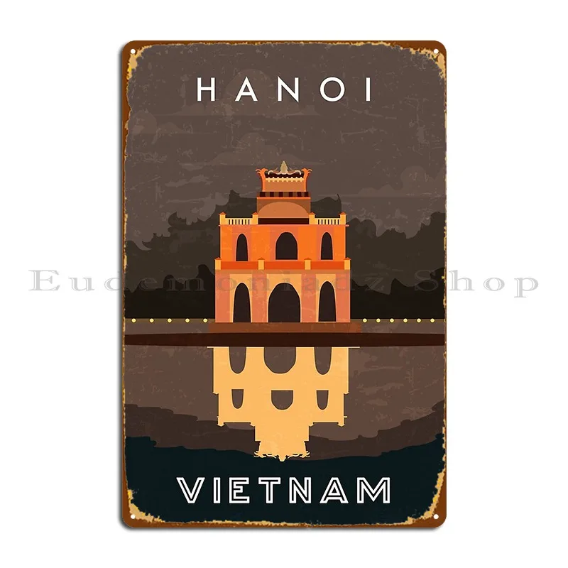 Hanoi Vietnam Retro Travel Minimalistic Poster Metal Plaque Club Cinema Home Garage Personalized Tin Sign Poster