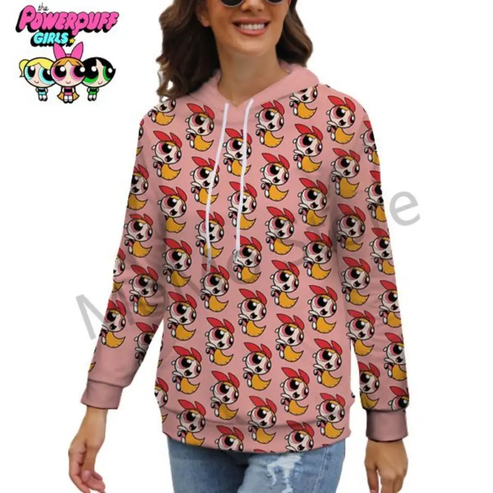 The Powerpuff Girls Women's Hoodies Men's Kawaii Ladies Fashion Black Hoodie High Quality S-3XL Lovely Sweatshirts 2024 3D Print