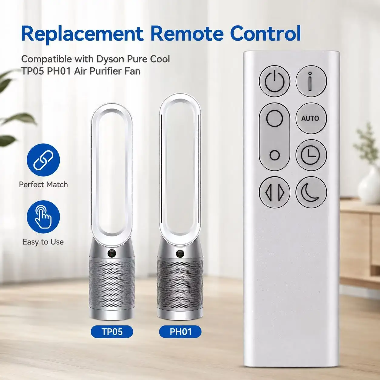 TP05 PH01 DN Replacement Remote Control, Compatible with Dyson Pure Cool Air Purifier Fan view 4