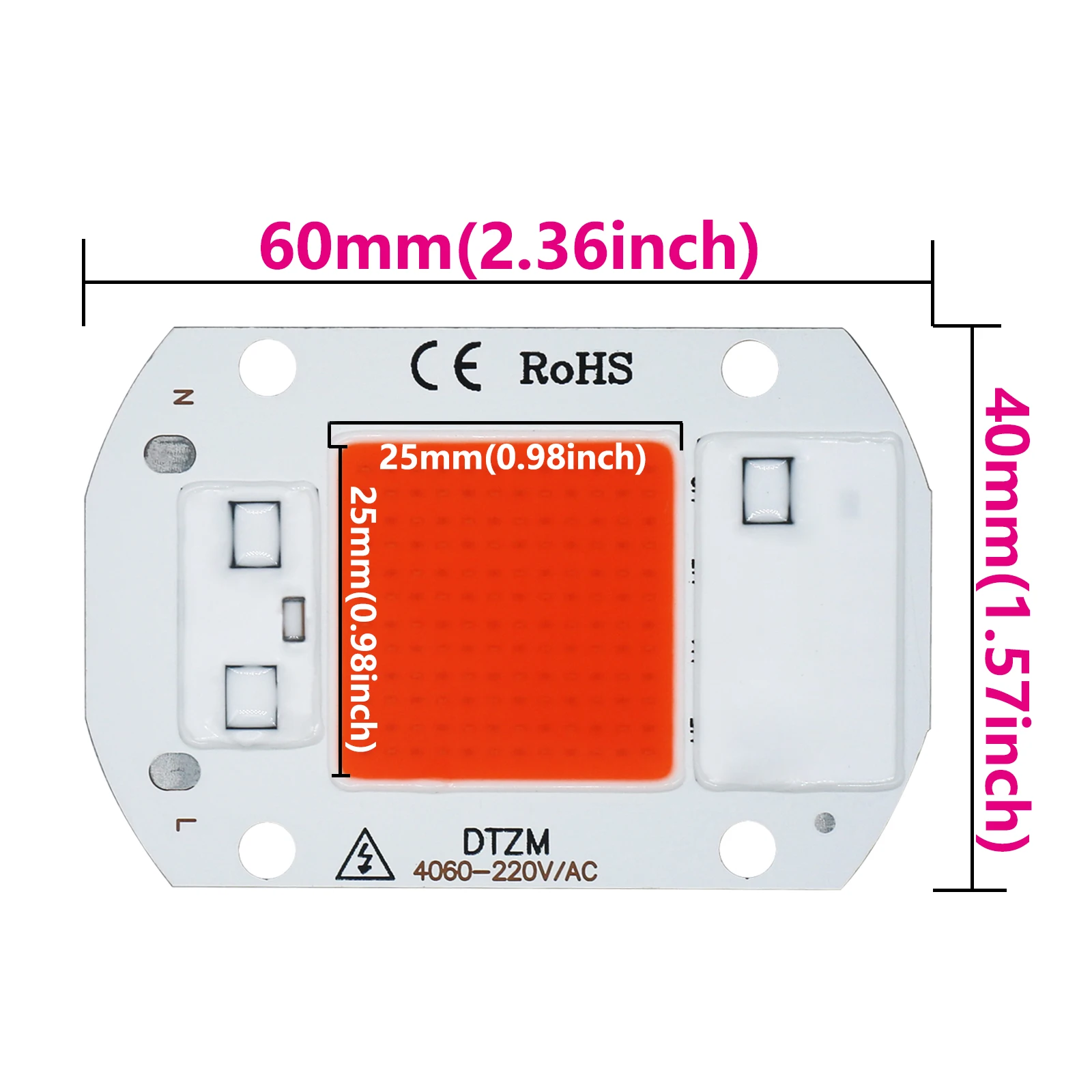 Lámpara Phyto de espectro completo para cultivo de plantas de interior, mini invernadero para plantas, Chip COB, AC220V, 10W, 20W, 30W, 50W