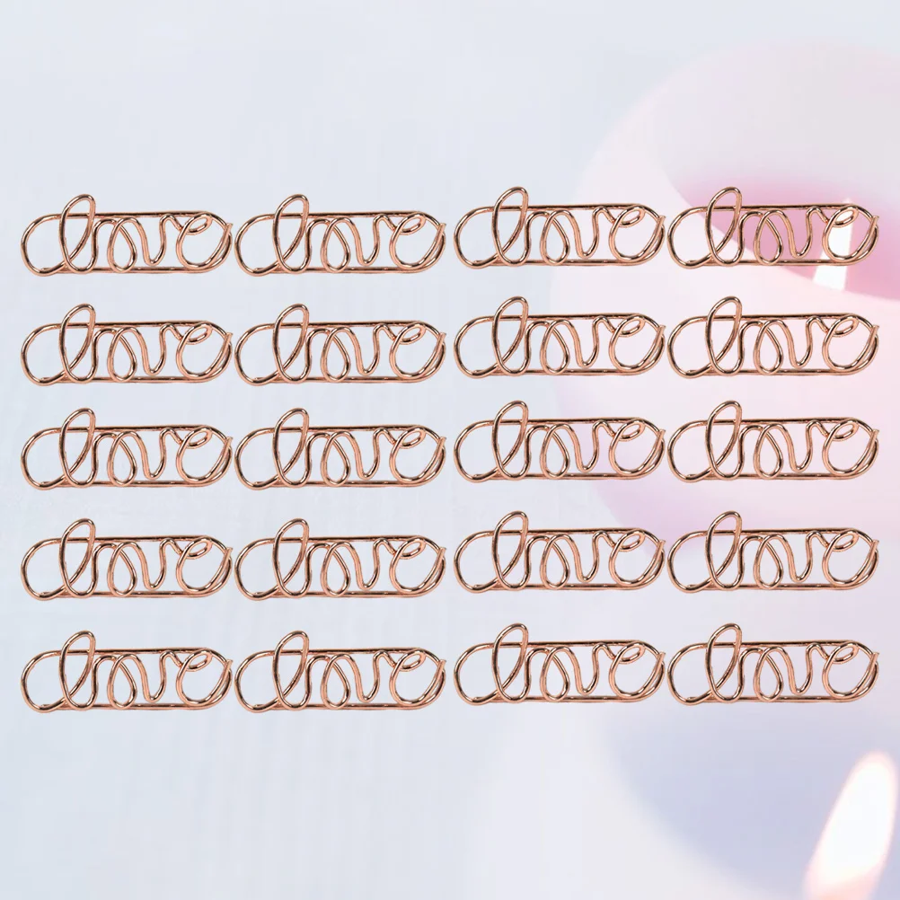10Pcs Metal Paper Clips Cartoon Shape Rose Gold Mini Binder Clips for Photos Tickets Notes Office School Document Organizer