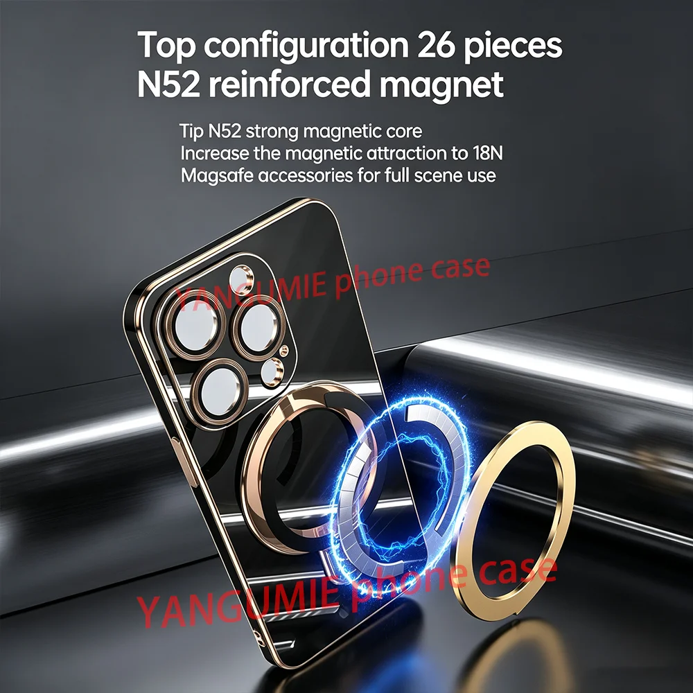 For Full range of iphone 12-17 Pro Max mobile phone case Air solid color fulcrum magnetic bracket protective cover all-inclusive