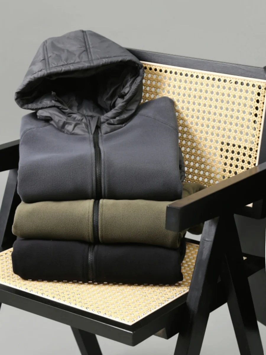 

Heavyweight Fce Hooded Jaet for Men And Women Outdoor Warmth And Elastici Autumn Winter Faion Ci Sle Long Sve