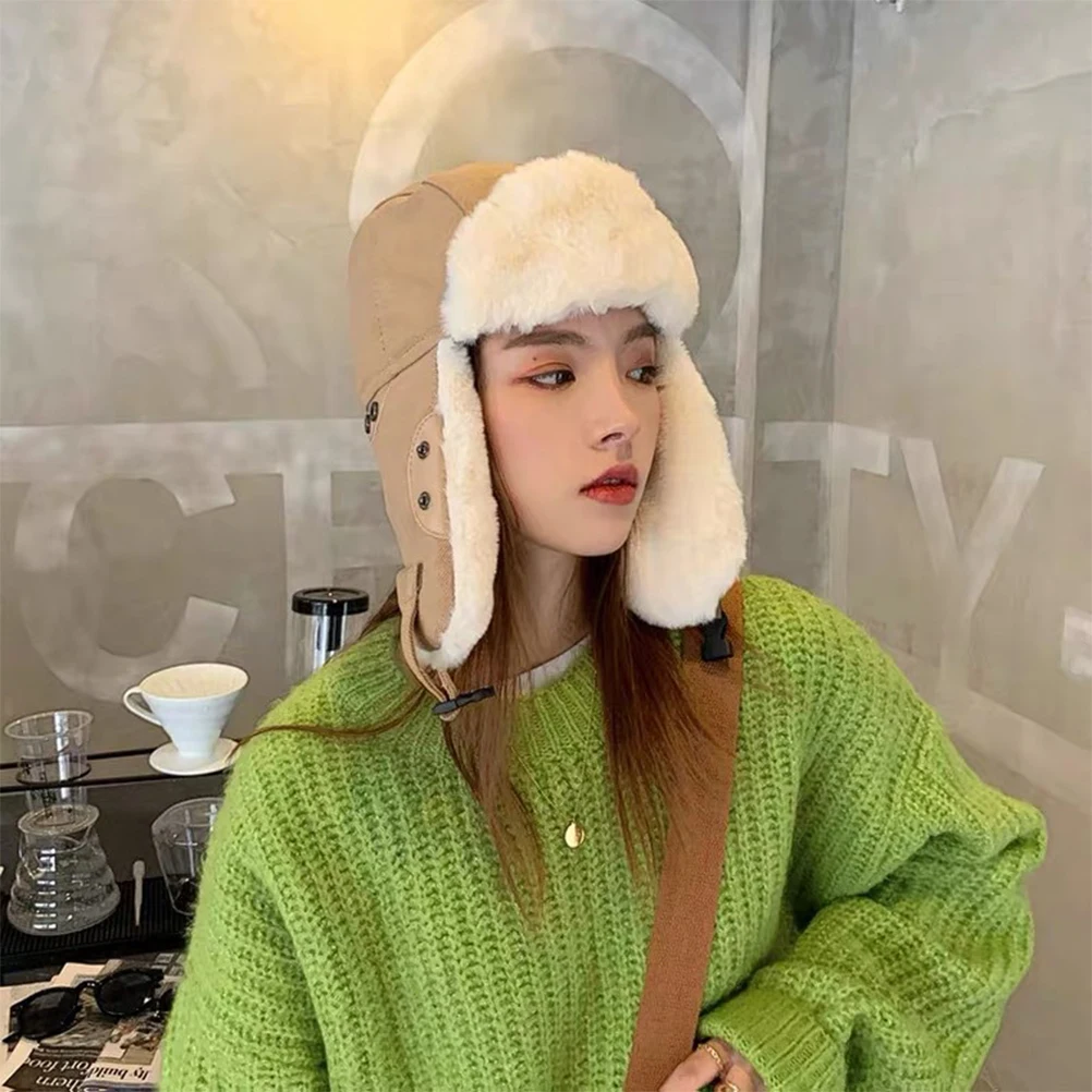 

Winter Hat for Women Men Windproof Thickened Warm Adjustable Chin Strap Ear Neck Protection Outdoor Ski Snowboard Hiking Camping