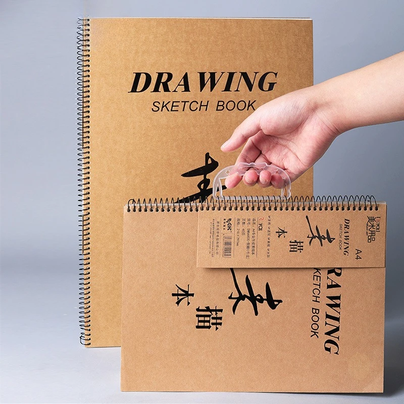 16K/A4 Sketchbook 40 Sheets/80 Pages Thickened Paper Not Easy To Penetrate Ink for Painting Sketches Graffiti Watercolor