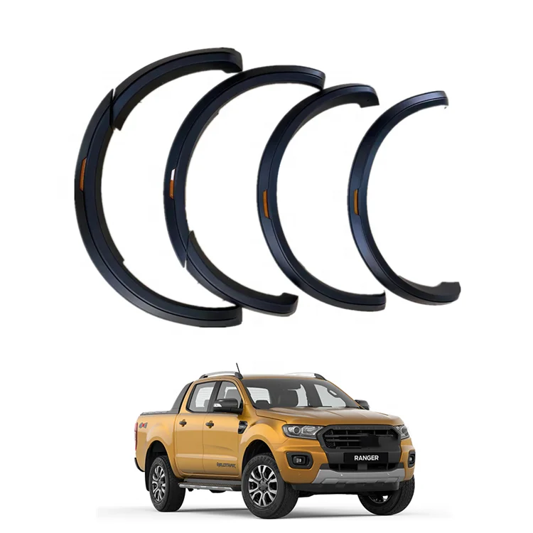 JOLY 4x4 Ranger 4wd accessories PP Slim Fender Flares with Reflective warning strip for Ranger 2012-up