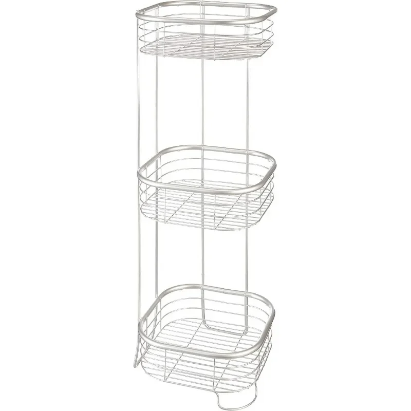 

3-Tier Free-Standing Steel Shower Caddy, Silver, Forma Collection