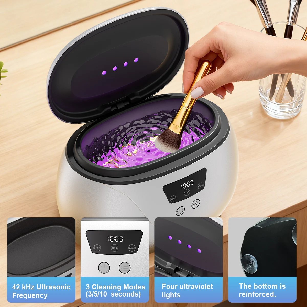 自動超音波洗浄機、usb充電式、3つのモードを搭載。あらゆる歯科用器具に対応した入れ歯洗浄機。