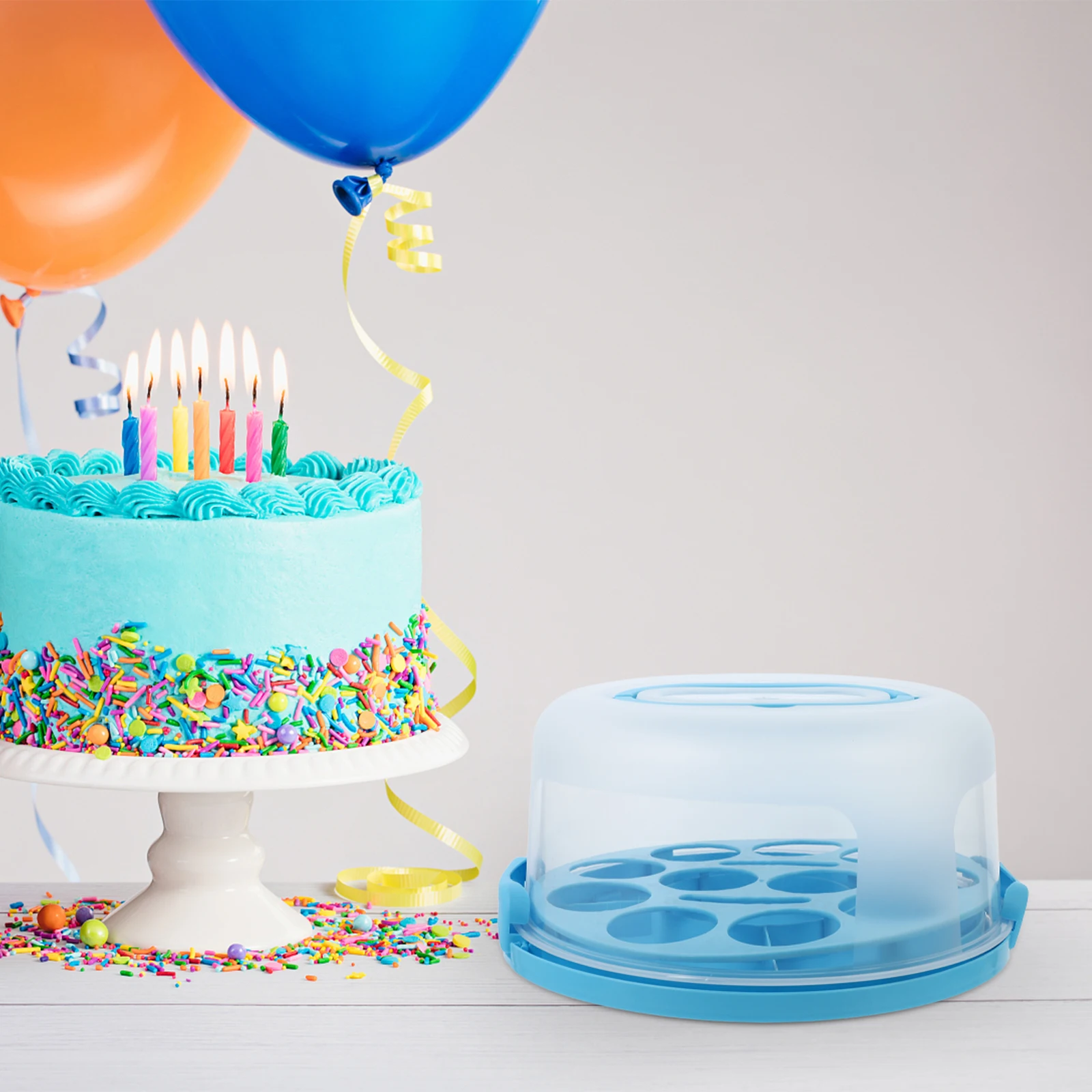 

Thicken Cake Container Safe Transparent Locking Reusable Cake Packing Box Portable Carrier Cupcake Storage Food Gift