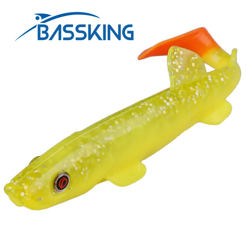 BASSKING Soft Bait 120mm 14.5g 4pcs Fish Fishing Lure Artificial Silicone Bait Pesca Seabass Wobbler Saltwater Lures