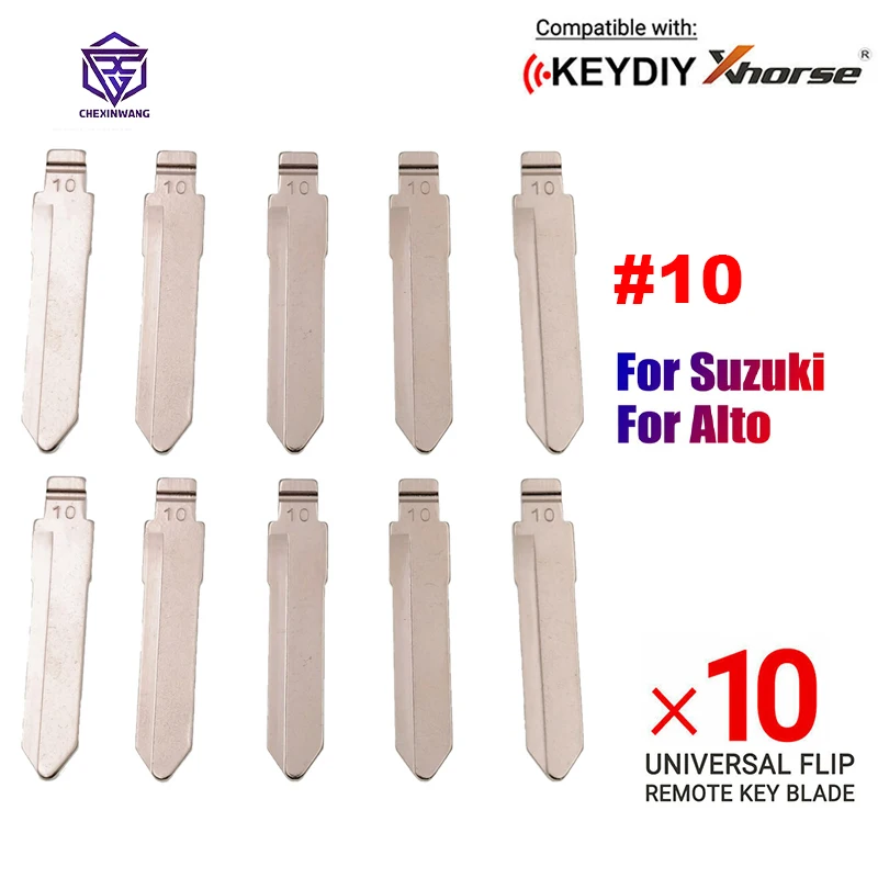 

10PCS/Lot NO.10 Metal Uncut Flip Key Blade For Suzuki for Alto Origin Car Blank Key Blade Replacement #10