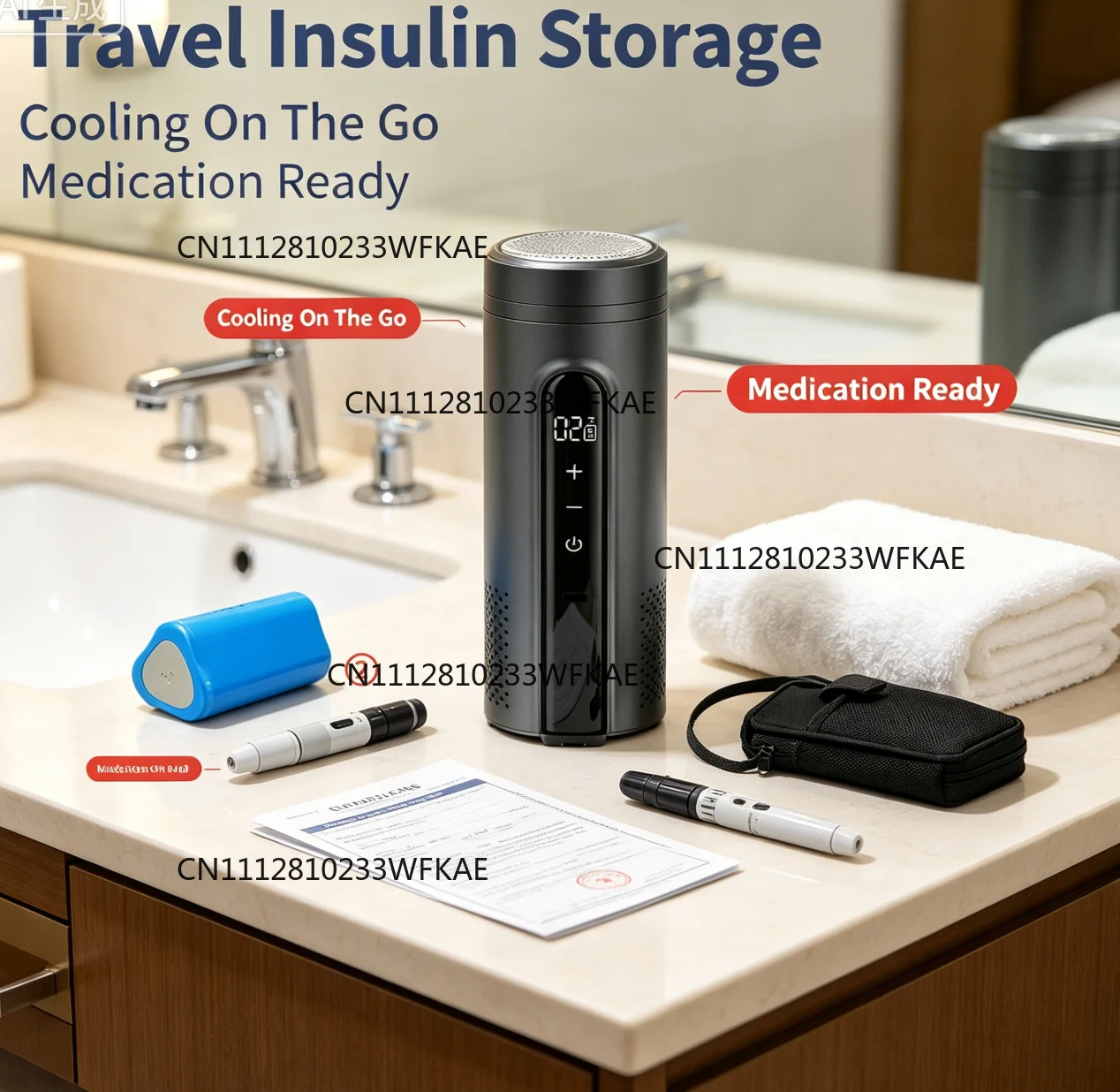 Portable rechargeable mini refrigerated cup can be boarded on the plane, refrigerated medicine box