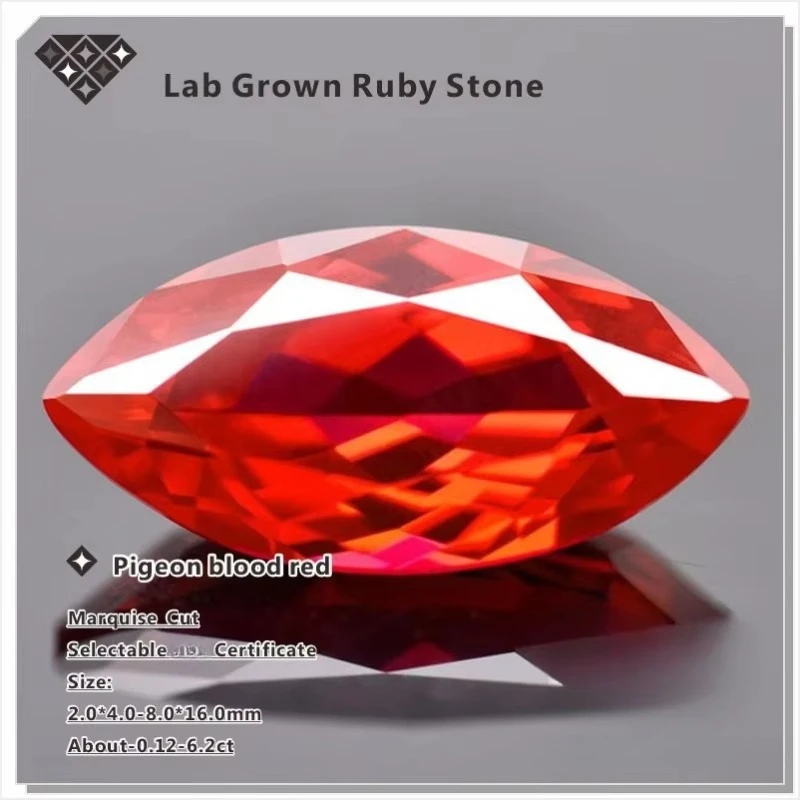 Lab Grown Ruby Pigeon Blood Red Multiple Cuts Available Gem Premium For Jewelry Setting&Custom Design Selectable Certificate