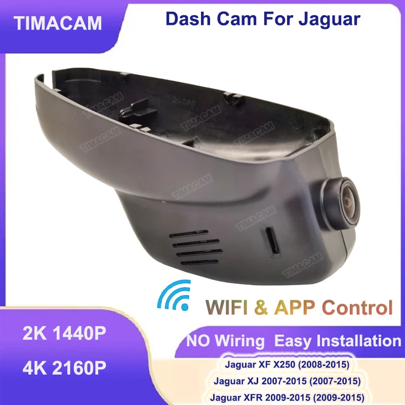 TIMACAM for Jaguar XF X250 2008-2015 for Jaguar XJ 2007-2015 for Jaguar XFR 2009-2015 Dash Cam 2K 4K Wifi Plug and Play Car DVR