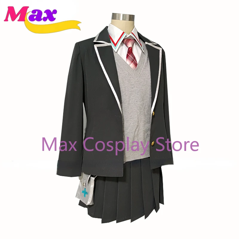 Max Cos Anime VTuber Kenmochi Toya qualsiasi dimensione Costume Cosplay cappotto + camicia + gilet + gonna + cravatta donna uomo Halloween