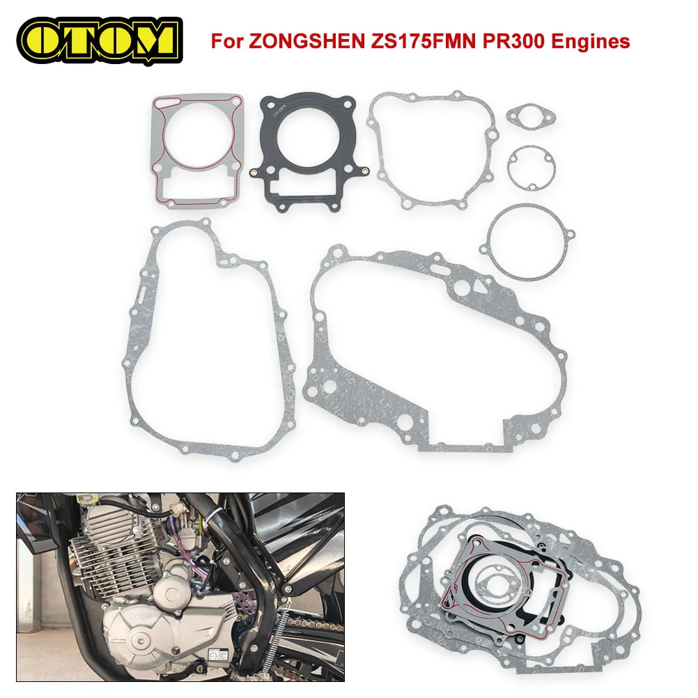 

For ZONGSHEN ZS175FMN PR300 Motorcycle Cylinder Head Gasket Crankcase Crankshaft Tensioner Seal Engine Gasket Kit KEWS Dirt Bike
