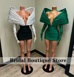 Stunning New Arrival 2024 Green Prom Gown With Two Gloves Off Shoulder Birthday Party Cocktail Dresses Robe De Bal Custom-Made