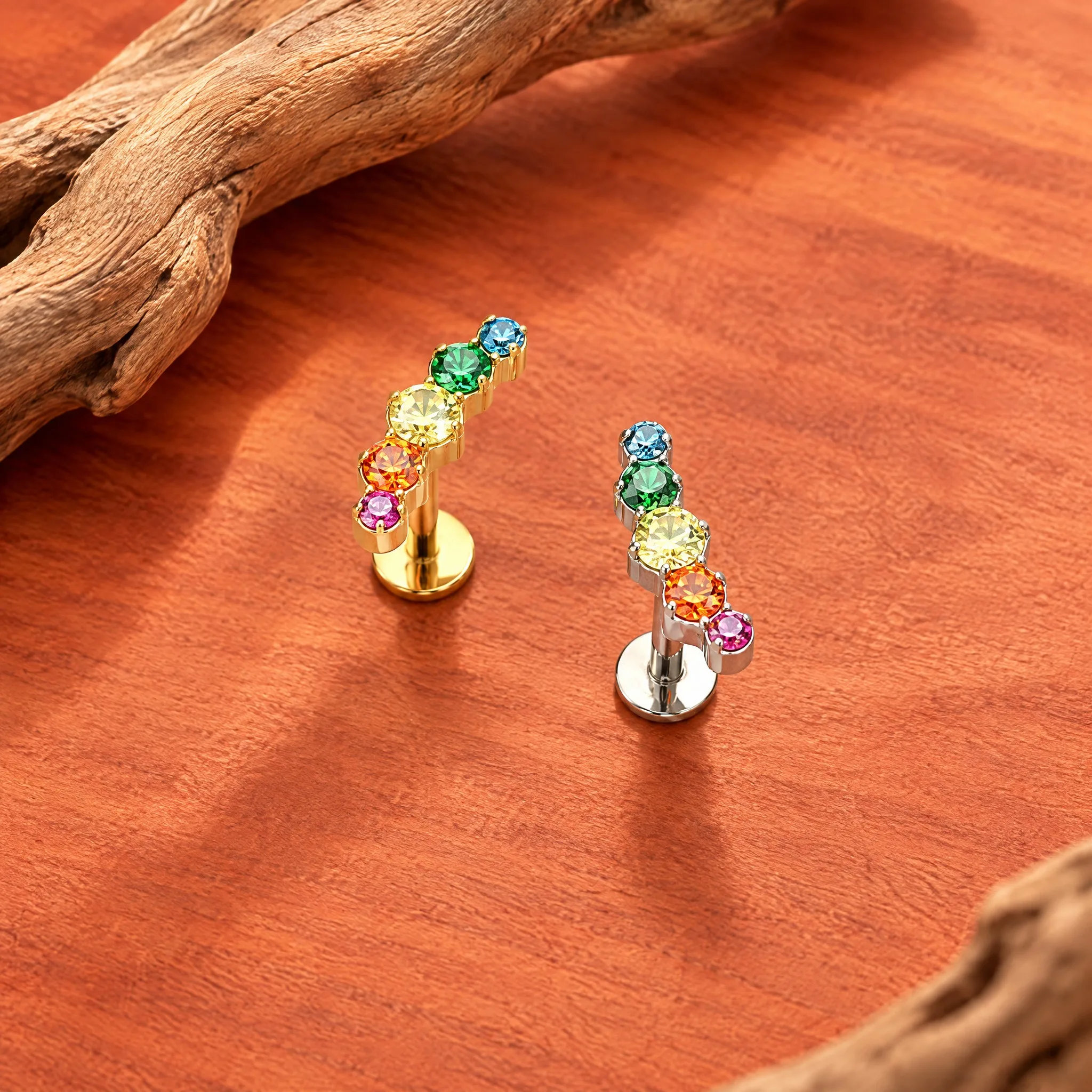 ZOOR ASTM F136 Titanium CZ Cluster Climber Stud Earring Labret Helix Tragus Conch Cartilage Stud Flatback Piercing Jewelry
