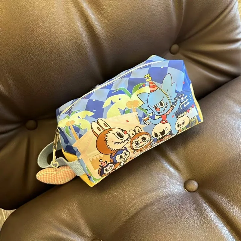 Labubu kawaii creative cartoon print multifunctional student stationery storage bag travel portable large capacity toiletry bag