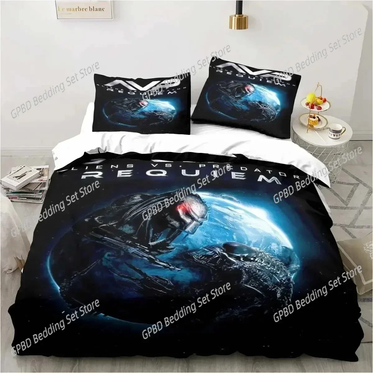 3D Print  Alien Vs. Predator Predator Movie Comfortable Duvet Quilt Cover Pillowcase Bedding Set Bedroom Decoration Home Textile