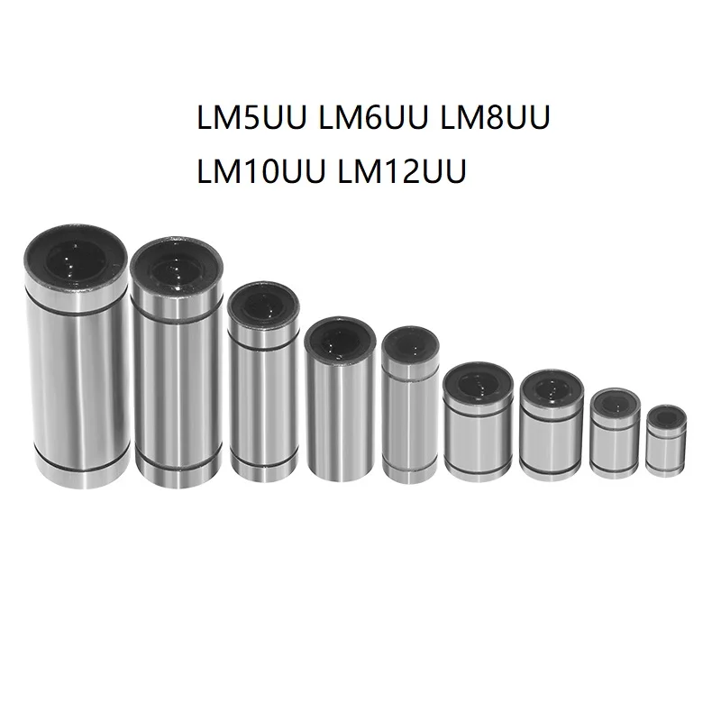 

12PCS LM5UU LM6UU LM8UU LM10UU LM12UU Linear Bearing for CNC 3D Printer Parts Linear Bearings for Linear Rods Shaft