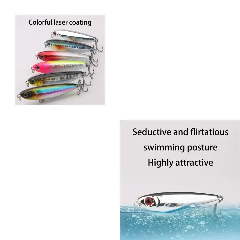 طُعم صيد السمك بوبر مع خطاف ثلاثي المياه المالحة يمشي الكلب مع طعوم صناعية #1