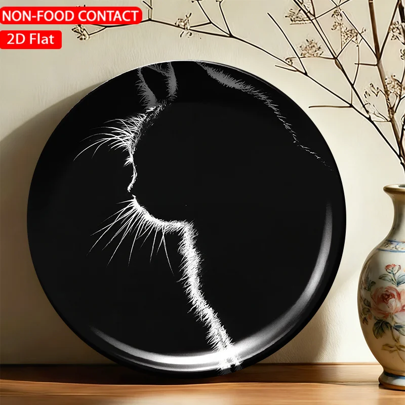 1pc Ceramic Decorative Plate, Cat Art Decorations, Wall Home Decor- for Decorative Purposes Solely, NON-FOOD CONTACT- Suitable