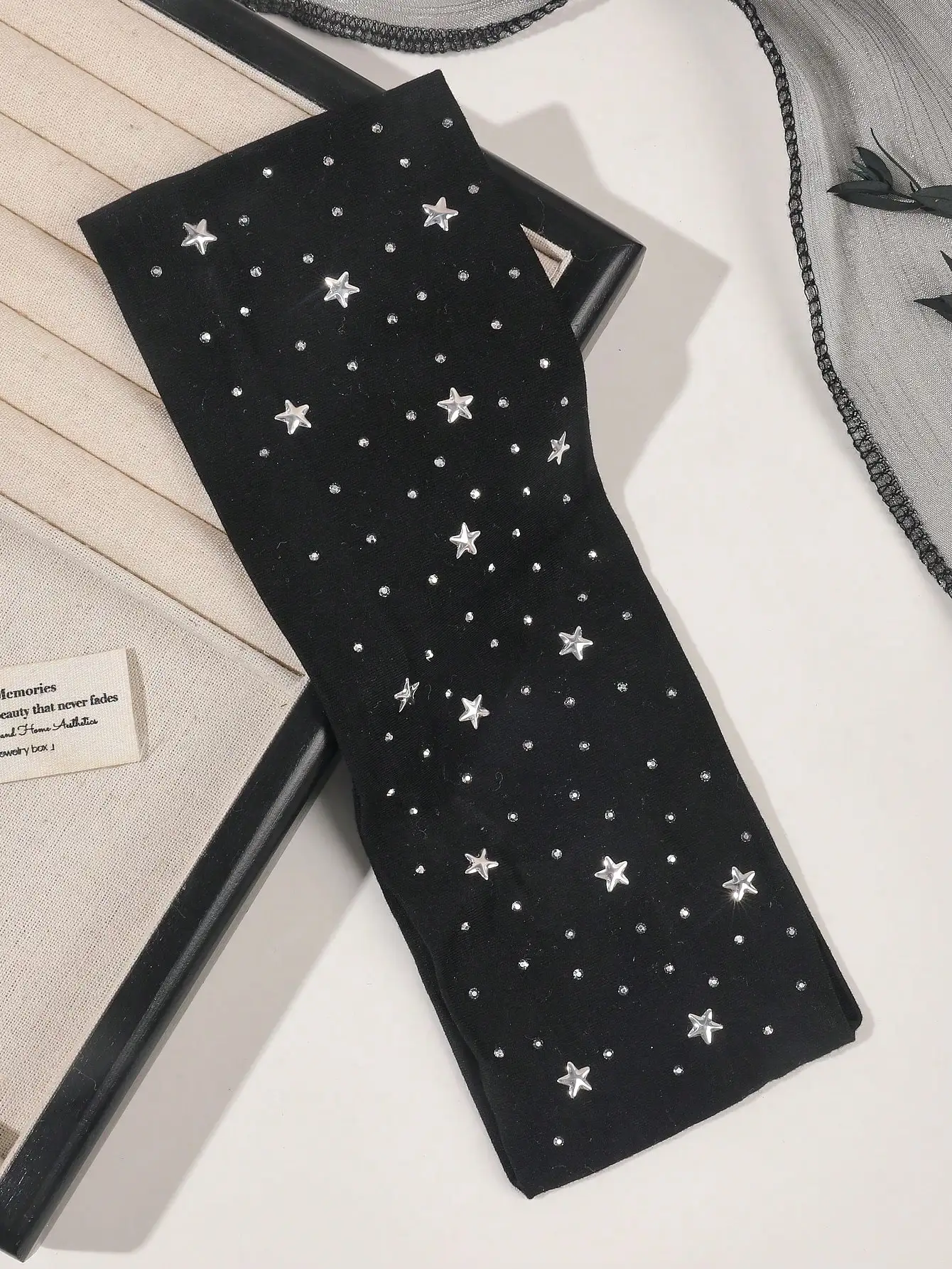 1/2 Stück schwarze weiße Stern-Stirnbänder für Frauen und Mädchen, Yoga, Workout, rutschfest, weiches Haar-Accessoire, Kopfwickel, modische Haarbänder – Detail 9