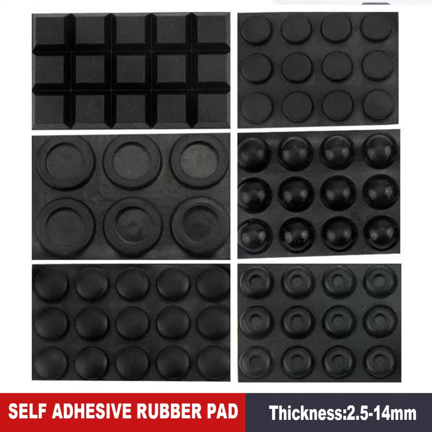 Rubber Feet Self-adhesive Furniture Pads Round/Square Protectors Notebook Calculator Table Damper Buffer Pad Thickness 2.5-14mm