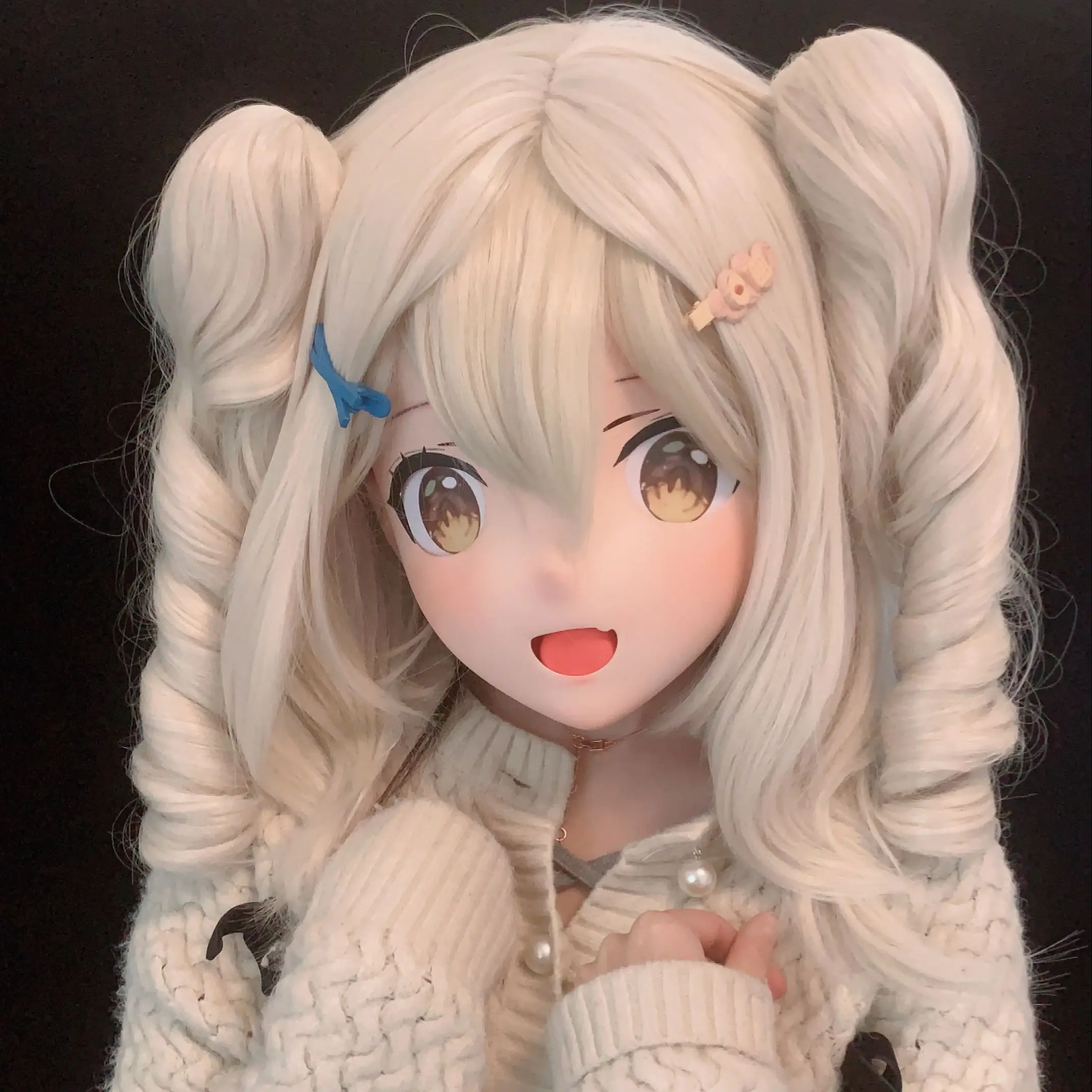 

(AL27) Customize Character Female/Girl Resin Half/ Full Head With Lock Cosplay Japanese Anime Game Role Kigurumi Mask