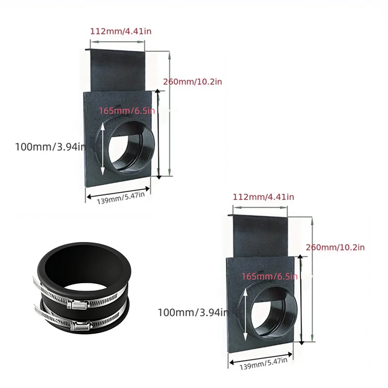 Ventilation Adapter 100mm for For dust For Collectors Made of ABS Plastic Supporting Reliable Airflow Direction Control