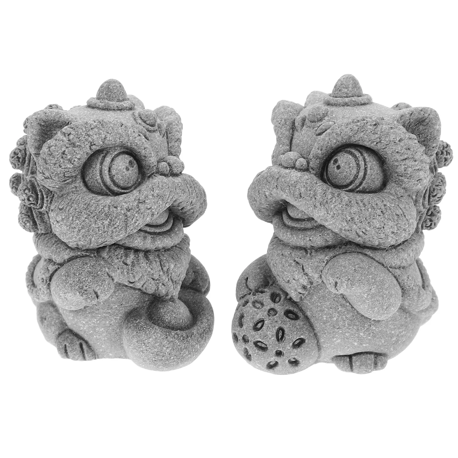

Resin Lion Figurine Small Garden Statue Home Decor Aquarium Asian Tea Pets Stone Carving naments Fish Tank Hideout Mini