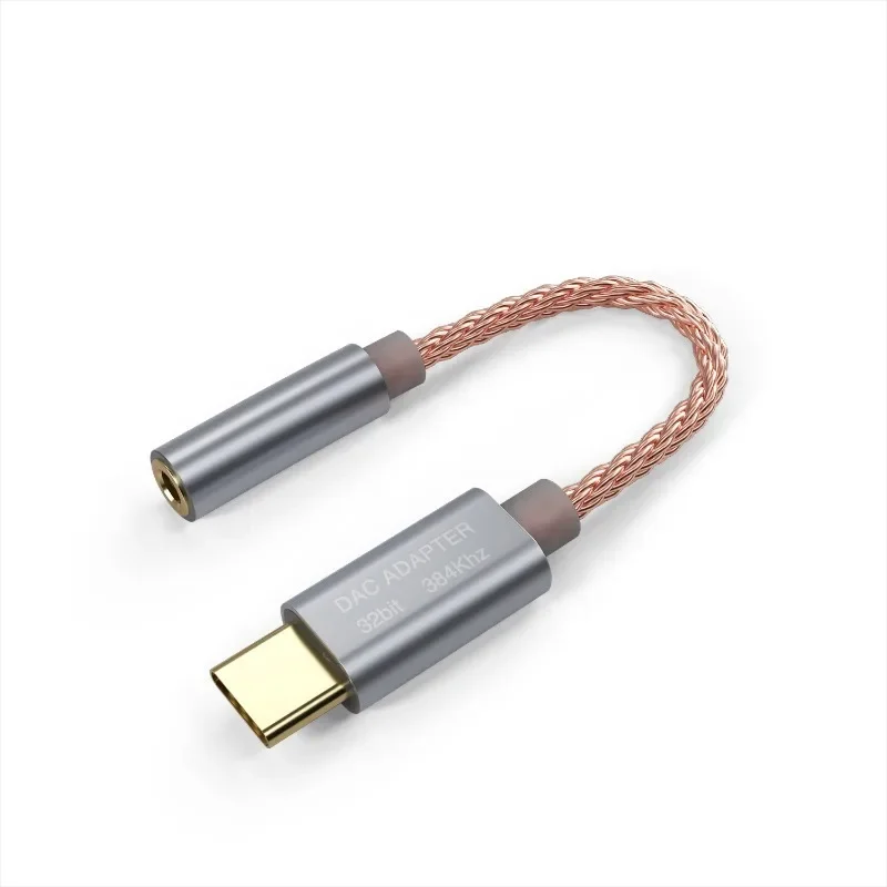 Type-C to 3.5mm digital audio adapter cable hifi single crystal copper DAC decoding headphone amplifier