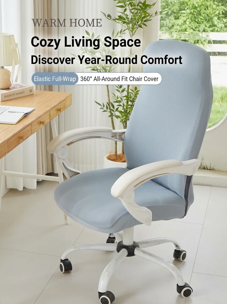 Universal Stretch Computer Office Chair Cover All-Inclusive Removable Washable Ergonomic Executive Seat Cover Case S/M/L
