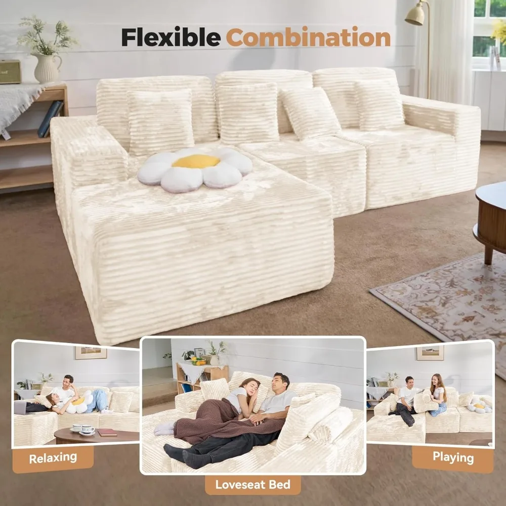 وحدات الأرائك السحابية الاقسام L على شكل كرسي منجد أريكة مقعد عميق غرفة المعيشة غرفة نوم خيار جلوس مريح #5