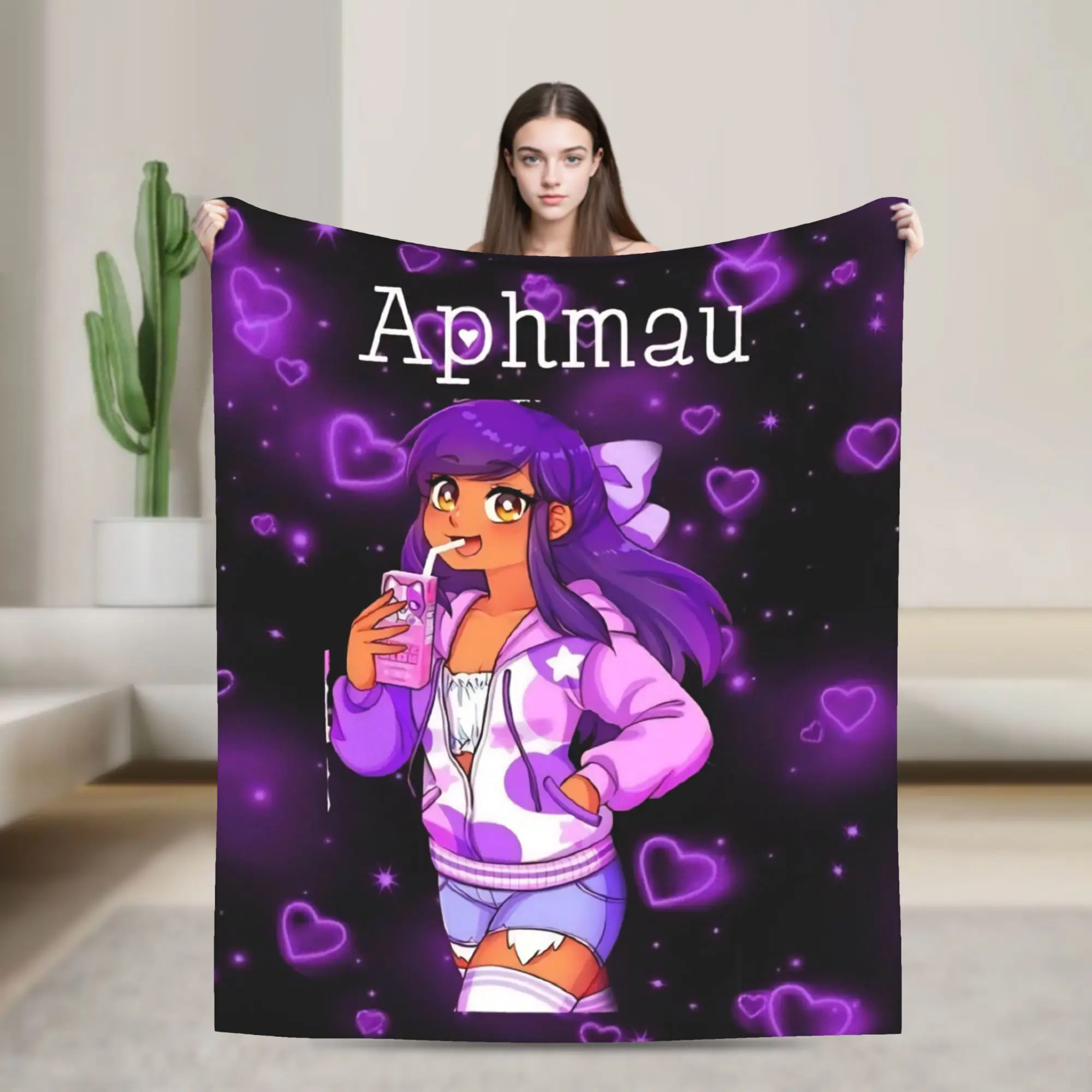 Super Soft A-Aphmau Cartoon Throw Blanket Premium Fleece Flannel Lightweight  Bed Blanket Warm Plush Blankets All Season Use