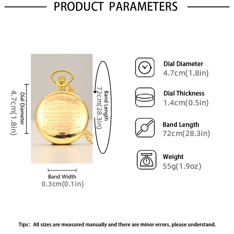 นาฬิกาควอทซ์สีทองหรูหราสำหรับผู้ชายวินเทจเรียกกระชับสร้อยคอ Jam rantai ของขวัญ