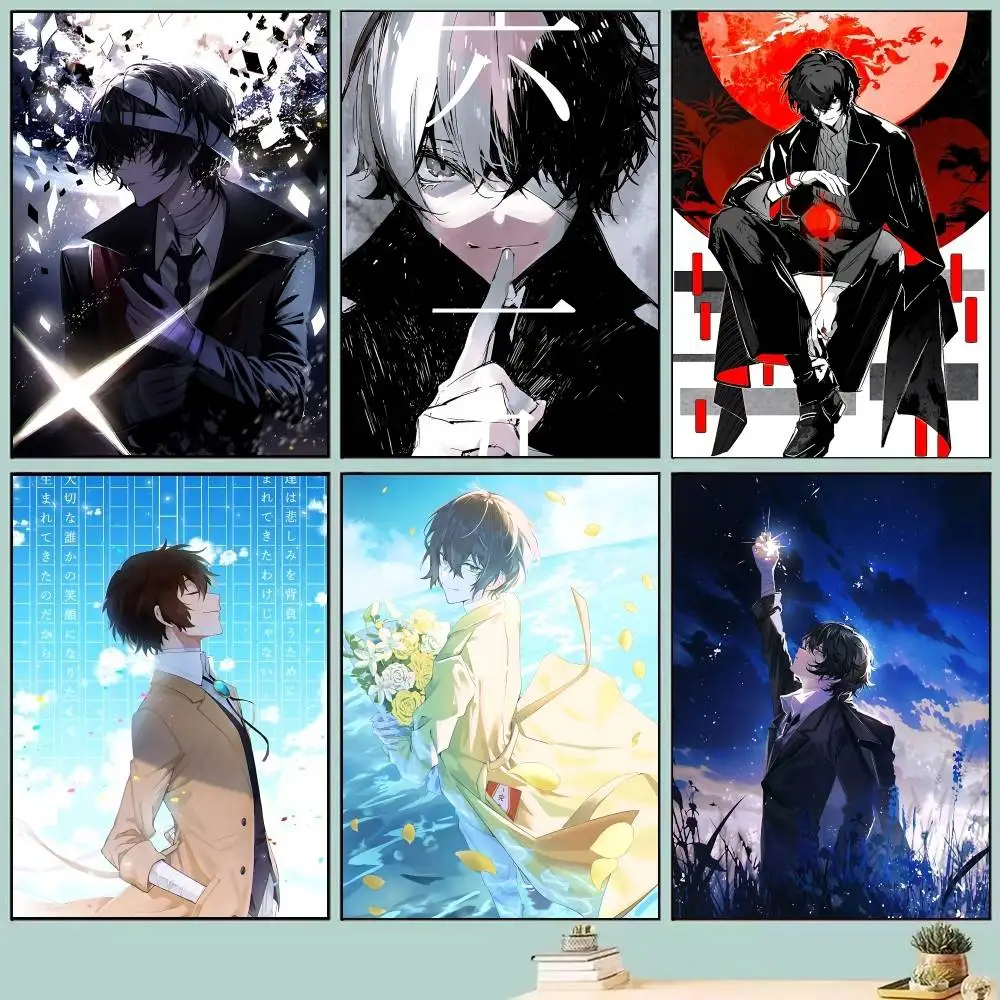 O-Osamu Dazai Anime Posters Self Adhesive Waterproof Ideal For Living Room Bedroom Bar Decoration