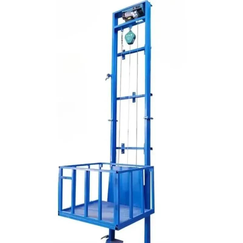 Electric Lifting Platform Fully Automatic Hydraulic Small Cargo Elevator Raise 2-8m Warehouse Factory Track Moveable