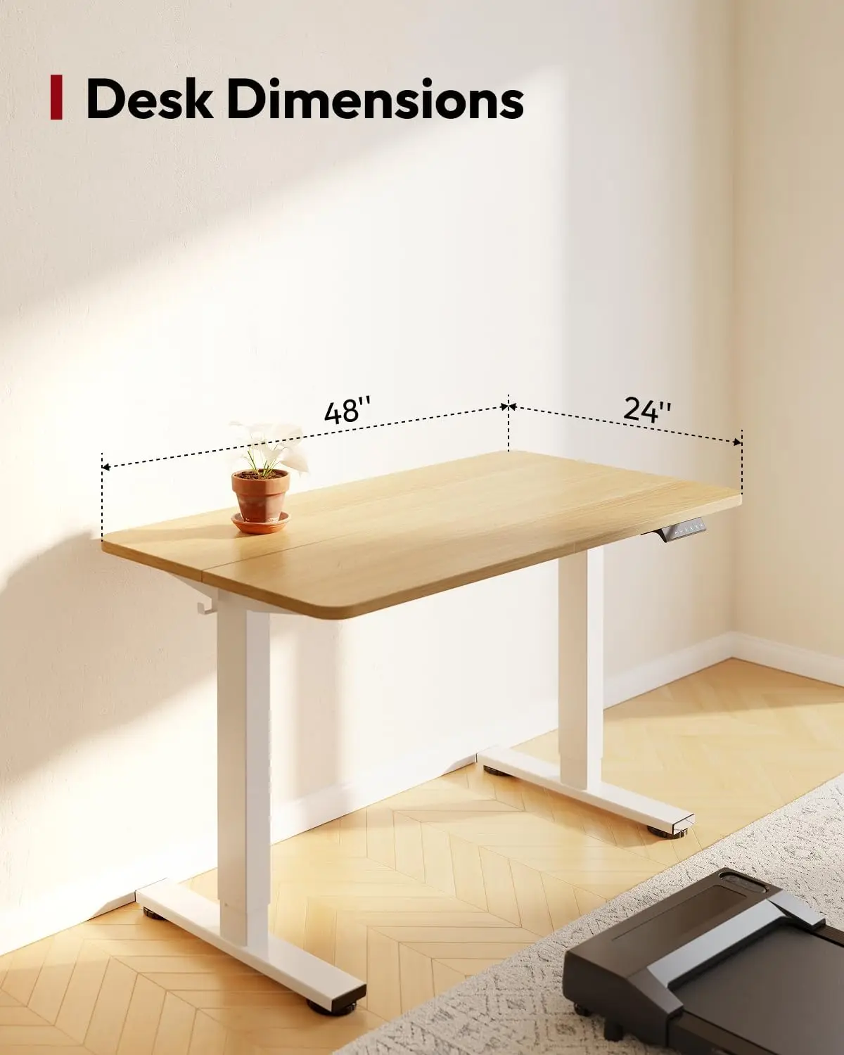 Desk Dimension 48 Inches by 24 Inches Wide