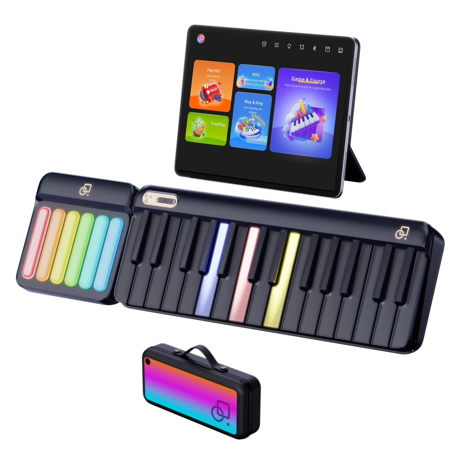 Popupiano-ミディコントローラー付きのスマートピアノ、LEDキーボード