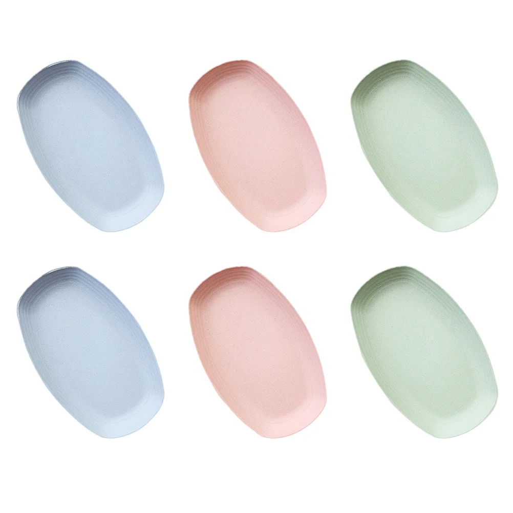 

6pcs Fruit Plates Meal Charcuterie Reusable Dessert Plates Kitchen Living Room Coffeeshop Birthday Party Eco