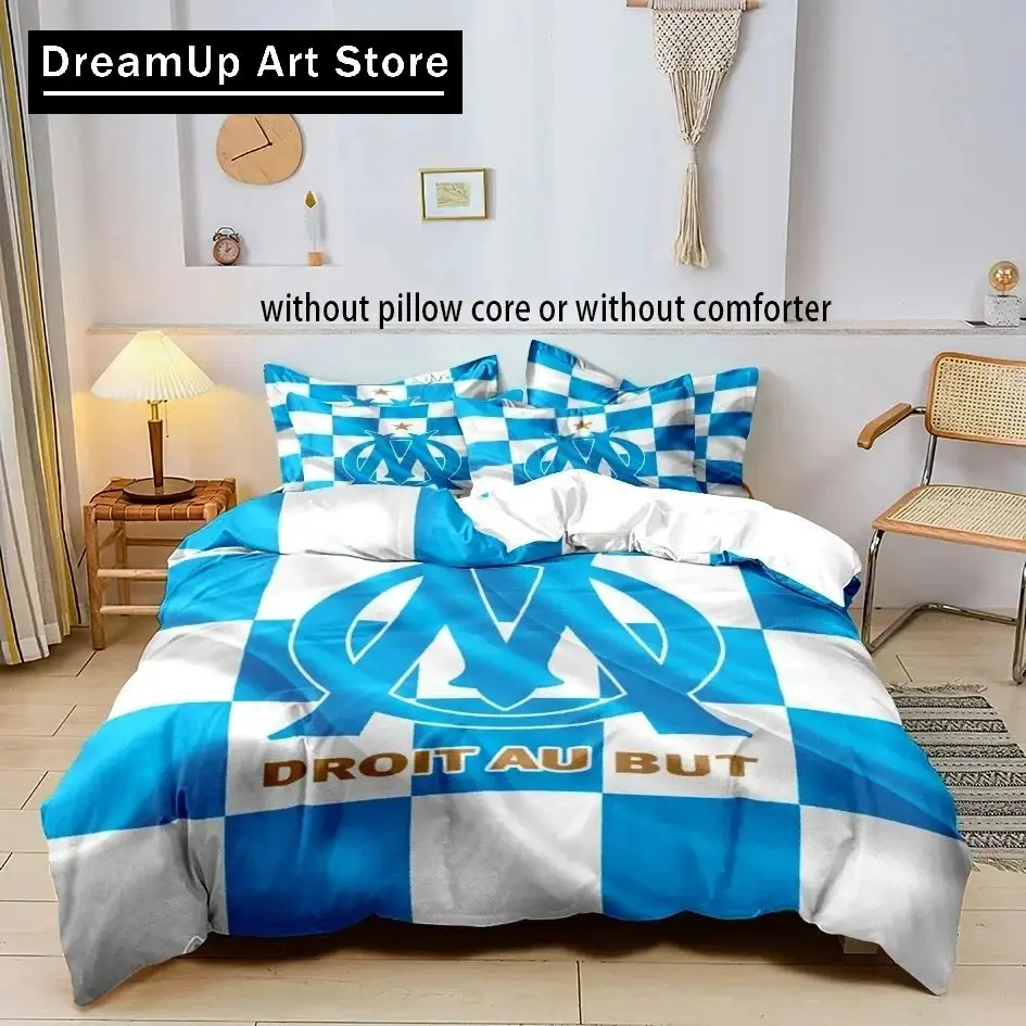 3D Print Fashion M-marseille Logo Bedding Set Boys Girls Twin Queen King Size Duvet Cover Pillowcase Bed boys Adult Bedroom