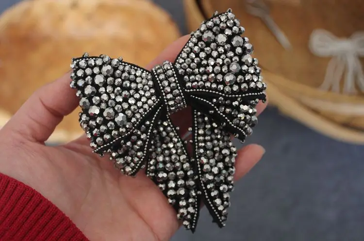 3D Hand Beaded Heavy Industry Bow Tie Patch Clothes Bags Shoes Flower Decoration Bow Tie DIY Accessories Applique