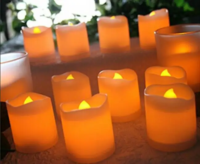 Flameless led tealight luzes velas de borda ondulada a pilhas velas eletrônicas para festa de casamento decoração para casa