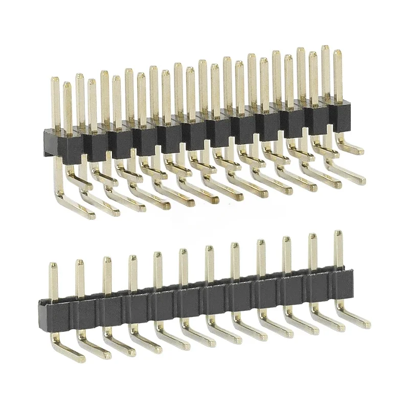 50 Stuks 2.0Mm Pitch Pin Header Enkele Rij Dubbele Rij 90 Graden Gebogen Naald Koperen Voet Pin 2*2P/3P/4P/5P/6P/7P/8P/12P