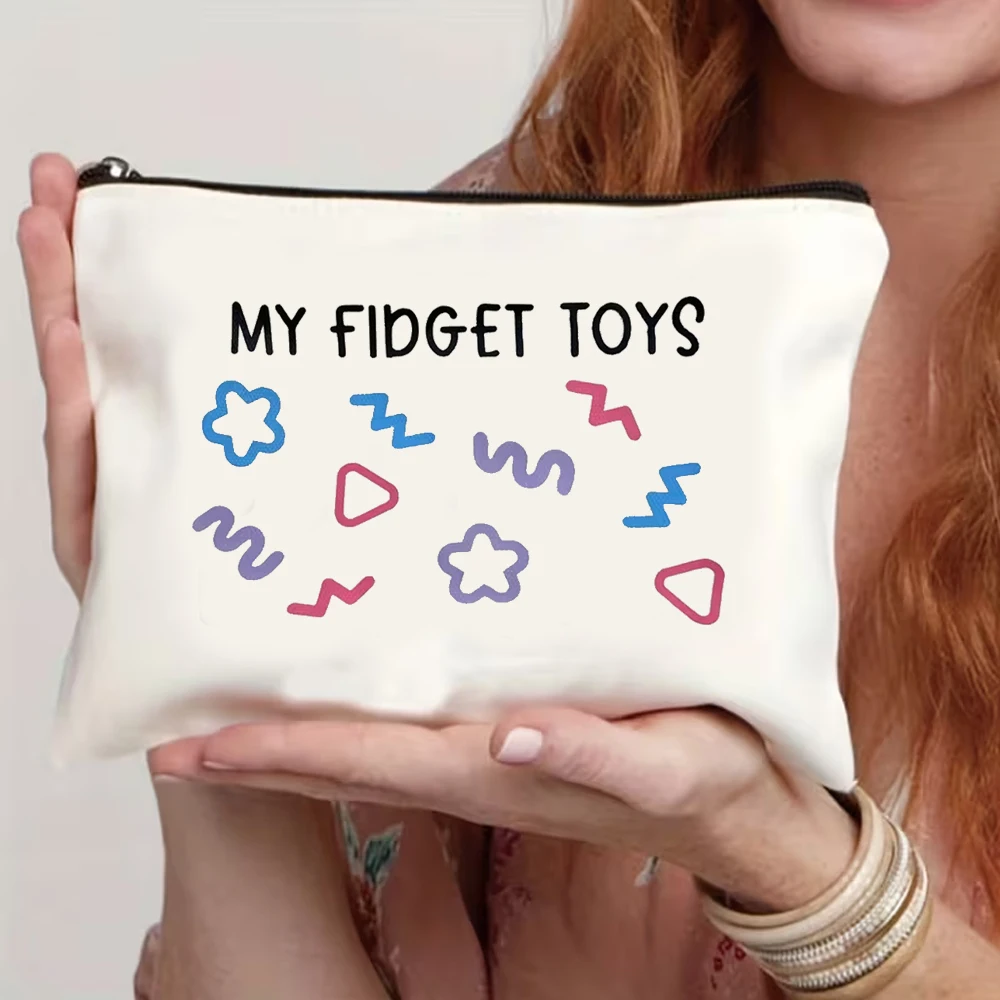 “My Fidget Toys” Fun Storage Bag, Durable Zipper Makeup Bag, Travel Portable Small Item Organizer, Christmas Gift for Friends