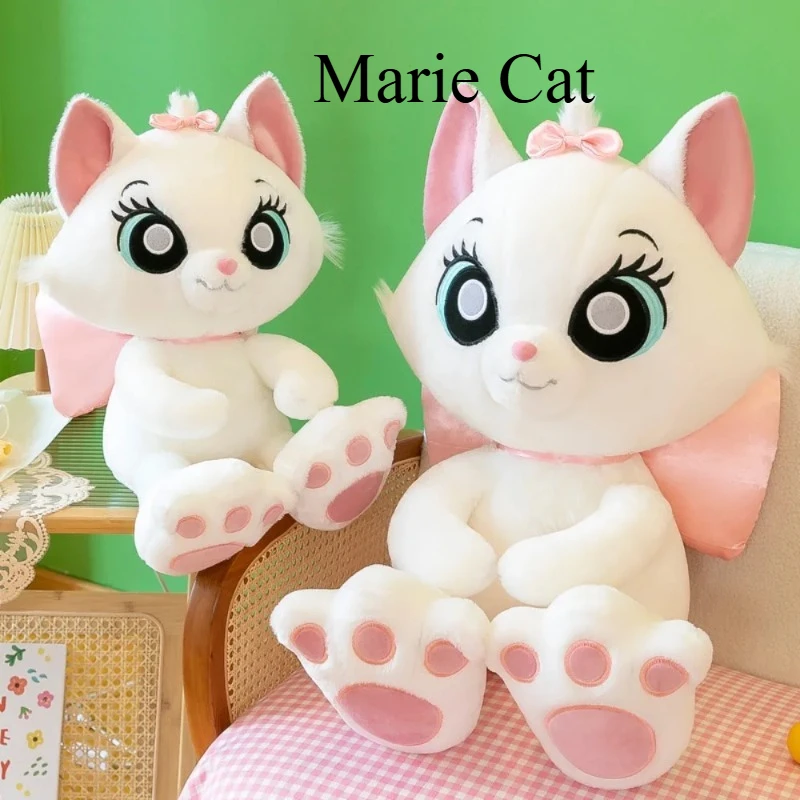 ตุ๊กตาแมวมารีการ์ตูนดิสนีย์ขนาด 35 ซม. ของเล่นตุ๊กตาสัตว์น่ารัก หมอนนุ่มสำหรับเด็ก ของขวัญวันเกิด ของเล่นแมวสีชมพู