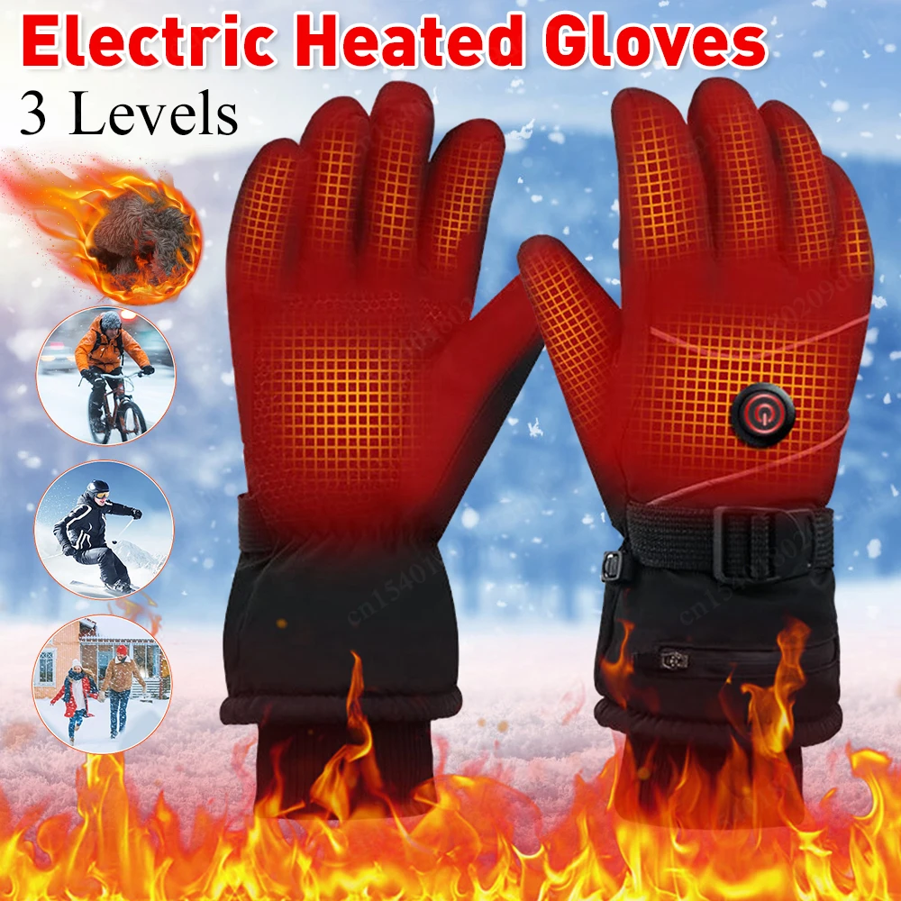 ถุงมือมอเตอร์ไซค์แบบอุ่น ถุงมือมอเตอร์ไซค์สำหรับฤดูหนาว ถุงมือกันหนาวสำหรับขี่มอเตอร์ไซค์ ถุงมือกันน้ำแบบให้ความร้อน ﻿ ไม่มีแบตเตอรี่