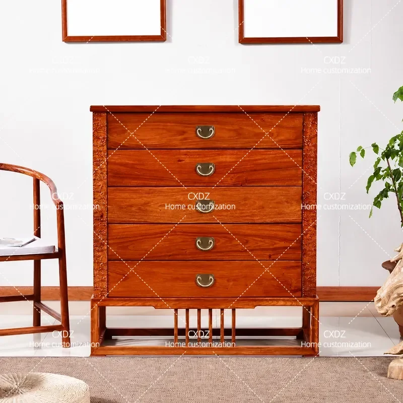 New Chinese Style Rosewood Solid Wood Chest Cabinet Antique Painting Locker Multi Functional Storage Furniture